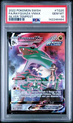 Pokemon TCG Rayquaza VMAX Silver Tempest TG20/TG30 PSA 10 Gem Mint - Image 1