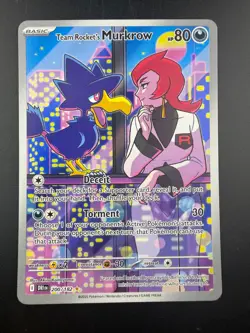 Pokemon TCG Team Rocket's Murkrow 200/182 Destined Rivals Illustration Rare NM - Image 1