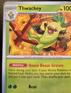 Thwackey 015/167 Common Scarlet & Violet: Twilight Masquerade Pokemon TCG - Image 2