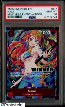 2025 One Piece EN #007 Nami New Year Event Winner PSA 10 GEM MINT - Image 1