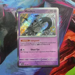 Pokemon Card - Mimikyu Paldean Fates 160/091 Shiny Holo Rare - Image 1