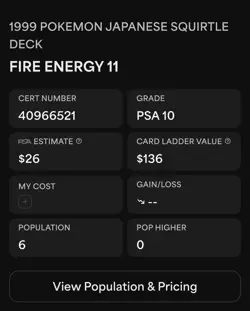 Fire Energy #11 1999 Pokemon Card Japanese Squirtle Deck PSA 10 Low Pop - Image 4