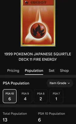 Fire Energy #11 1999 Pokemon Card Japanese Squirtle Deck PSA 10 Low Pop - Image 5