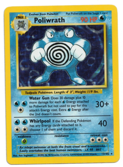 Pokemon Card: Poliwrath HOLO 13/102 Base Set Vintage Rare! PL - Image 1