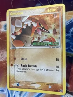 Pokemon Groudon Stamped Reverse Holo Card 5/106 2005 EX Emerald - Image 3