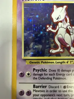 Pokemon TCG Mewtwo Base Set 10/102 Holo Rare 60 HP 1999 English Sugimori - Image 2