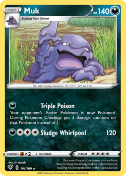 Pokemon - MUK - 101/189 - Rare - Darkness Ablaze - NM/M - NEW - Image 1
