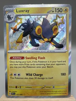 Pokemon TCG Luxray 137/091 Paldean Fates Baby Shiny Holo Rare NM - Image 1