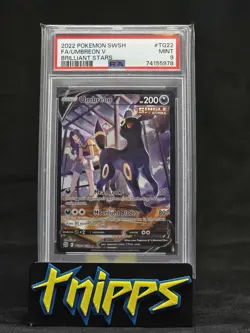 2022 Pokemon Brilliant Stars Umbreon V TG22 Trainer Gallery MINT PSA 9 - Image 1