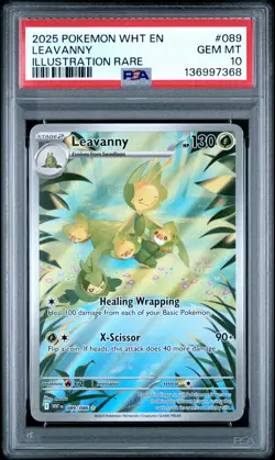2025 POKEMON WHT EN-WHITE FLARE ILLUSTRATION RARE #089 LEAVANNY PSA 10 - Image 1