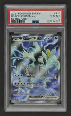 2024 Pokemon SSP EN ~ BLACK KYUREM EX Ultra Rare ~ Gem MT PSA 10 ~ #218/191 - Image 1