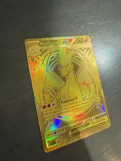 Mega Charizard EX y gold Hyper Rare Full Art Holo 360 HP Pokemon Card 294/217 - Image 1