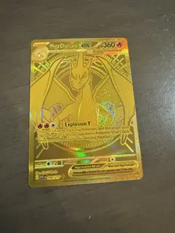 Mega Charizard EX y gold Hyper Rare Full Art Holo 360 HP Pokemon Card 294/217 - Image 3