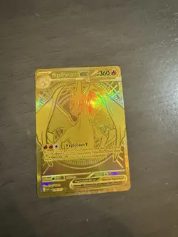 Mega Charizard EX y gold Hyper Rare Full Art Holo 360 HP Pokemon Card 294/217 - Image 4
