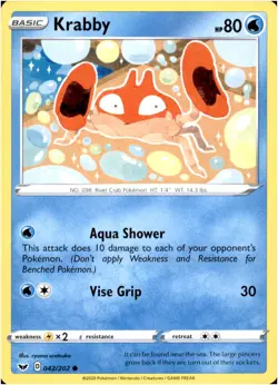 Krabby 042/202 Common - Pokemon SWSH01: Sword & Shield Base Set LP-NM - Image 1
