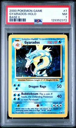 2000 POKEMON BASE SET 2 #7 GYARADOS-HOLO PSA 7 - Image 1