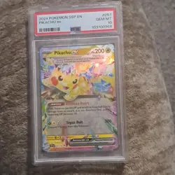 Pokemon Pikachu ex 057/191 Sv08: Surging Sparks Double Rare Holo PSA 10 - Image 1