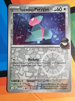 Pokemon Destined Rivals Reverse Holo 153/182 Team Rocket's Porygon NM - Image 1