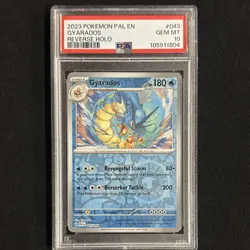 Pokemon Gyarados PSA Gem Ment 10 043/193 Sv02: Paldea Evolved Rare Reverse Holo - Image 1