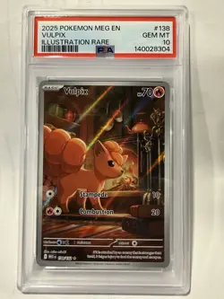 💎 2025 Pokemon MEG EN Vulpix 138/132 Illustration Rare PSA 10 Gem Mint 💎 - Image 1
