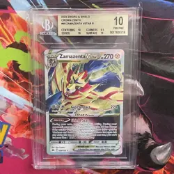 2023 POKEMON SWORD & SHIELD CROWN ZENITH #099 ZAMAZENTA VSTAR BGS 10 - Image 1