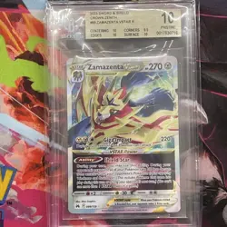 2023 POKEMON SWORD & SHIELD CROWN ZENITH #099 ZAMAZENTA VSTAR BGS 10 - Image 4