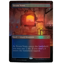 Steam Vents Shock Land CLU MTG M/NM Borderless Foil Island Mountain Dual Red TCG - Image 1