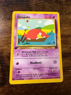 Slowpoke Common 1st Edition Team Rocket 67/82 HP Pokemon TCG MP - Image 1