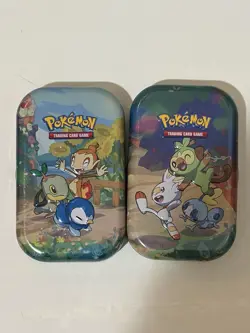 Pokemon25th TCG Sealed Collectible Tin Set of 2 Grookey Scorbunny Sobble - Image 2