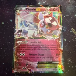 POKEMON TCG: XY FATES COLLIDE DIANCIE EX 72/124 RARE HOLO EX - Image 1