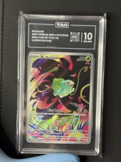 Pokemon Bulbasaur 133/132 Mega evolution Illustration Rare TAG 10 Gem Mint - Image 1
