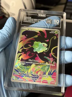Pokemon Bulbasaur 133/132 Mega evolution Illustration Rare TAG 10 Gem Mint - Image 4