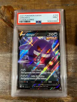 POKEMON 2021 Fusion Strike GENGAR V #156 PSA 9 Mint RARE - Image 1