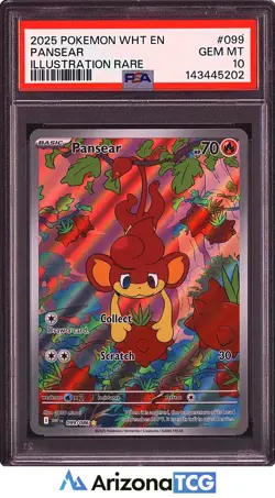 Pokemon 2025 Pansear 099/086 Illustration Rare White Flare GEM MINT PSA 10 - Image 1