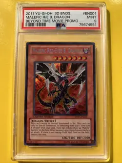 YuGiOh MALEFIC RED-EYES B. DRAGON YMP1-EN001🔥PSA 9🔥LIMITED ED-2011 SECRET RARE - Image 1