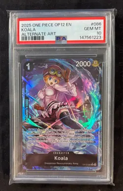 2025 ONE PIECE OP12-LEGACY OF THE MASTER ALTERNATE ART #086 KOALA PSA 10 - Image 1