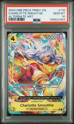 2024 One Piece PRB01 Charlotte Smoothie Alt Art PSA 10 OP03-110 The Best English - Image 2