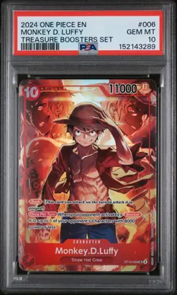2024 One Piece Promos Monkey D. Luffy Treasure Boosters Set PSA 10 #006 - Image 1