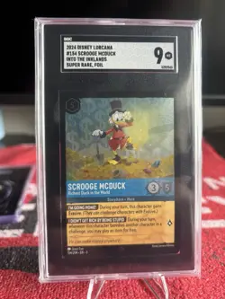 2024 Disney Lorcana #154 Scrooge Mcduck INTO THE INKLANDS SUPER RARE, FOIL SGC 9 - Image 1
