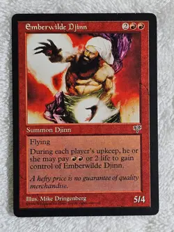 MTG Emberwilde Djinn - Mirage (MIR) 1996 Magic The Gathering Card Rare NM - Image 1