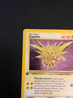 1999 Pokemon TCG Zapdos Fossil Holo Card 15/62 1st Edition Rare - Image 3