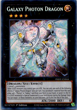 Galaxy Photon Dragon PHHY-EN044 Secret Rare 1st Edition Yugioh Card Mint - Image 1