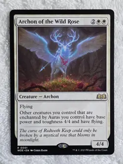 MTG Archon of the Wild Rose - Wilds of Eldraine (WOE) #1 Magic Card Rare NM - Image 1