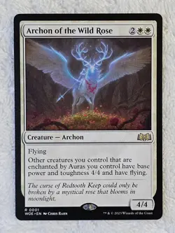 MTG Archon of the Wild Rose - Wilds of Eldraine (WOE) #1 Magic Card Rare NM - Image 2