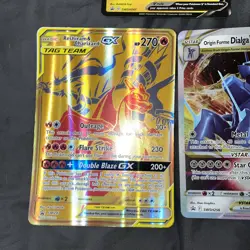 Pokemon Reshiram & Charizard GX + Dialga V +Pikachu V Jumbo OVERSIZED Card HP - Image 2