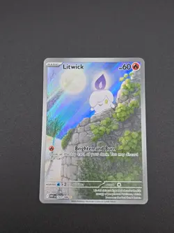 Litwick 101/086 Sv: White Flare Illustration Rare Full Art Holo 60 HP Pokemon #3 - Image 2