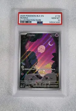 Munna 116/086 PSA 10 GEM MINT SV Black Bolt Illustration Rare Pokemon - Image 1