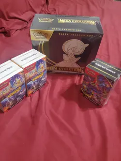 Pokemon Sealed LOT!! Mega Evolution ETB, 3 Bundles Surge Sparks & Phantas Flames - Image 1