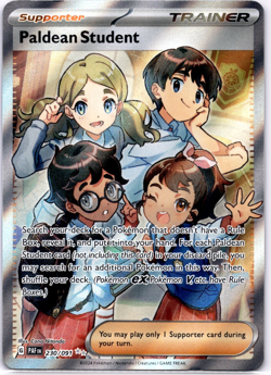 Pokemon TCG Paldean Student 230/091 SV Paldean Fates Trainer Holo Rare Near Mint - Image 1