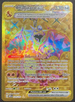 Charizard ex Gold 228/197 Pokemon TCG: Obsidian Flames Hyper Rare NM - Image 1